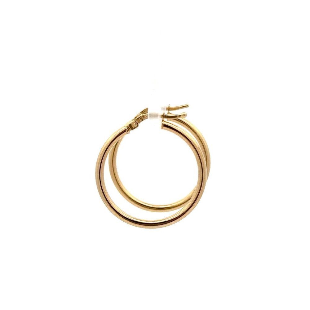 18K Gold Earrings Hoops Polished 1.64 grams - Picture 3 of 5
